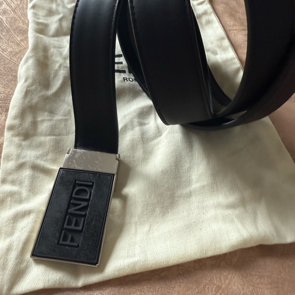 Fendi Black Leather Belt Bag